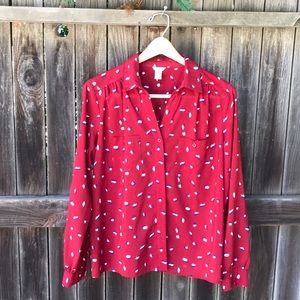 forever 21 • red white and blue button up shirt